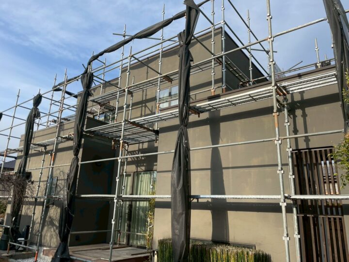 稲沢市I様邸　新築時からの憧れ“ブラック外壁”を実現！理想を叶える屋根及び外壁塗装工事着工致しました✨