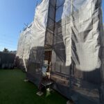 各務原市F様邸　築12年の2階建てのお住まいで、ご近所での弊社の工事を見ていたということでフリーダイヤルからお問い合わせをいただき、現在は延長瑕疵保険の申請にも対応中です。外壁塗装工事着工しました✨